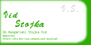 vid stojka business card